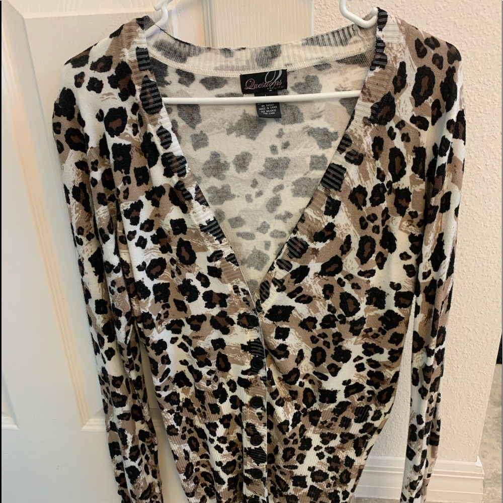 Animal Print Long Sleeve Cardigan